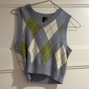 Garage Blue Cropped Sweater Vest